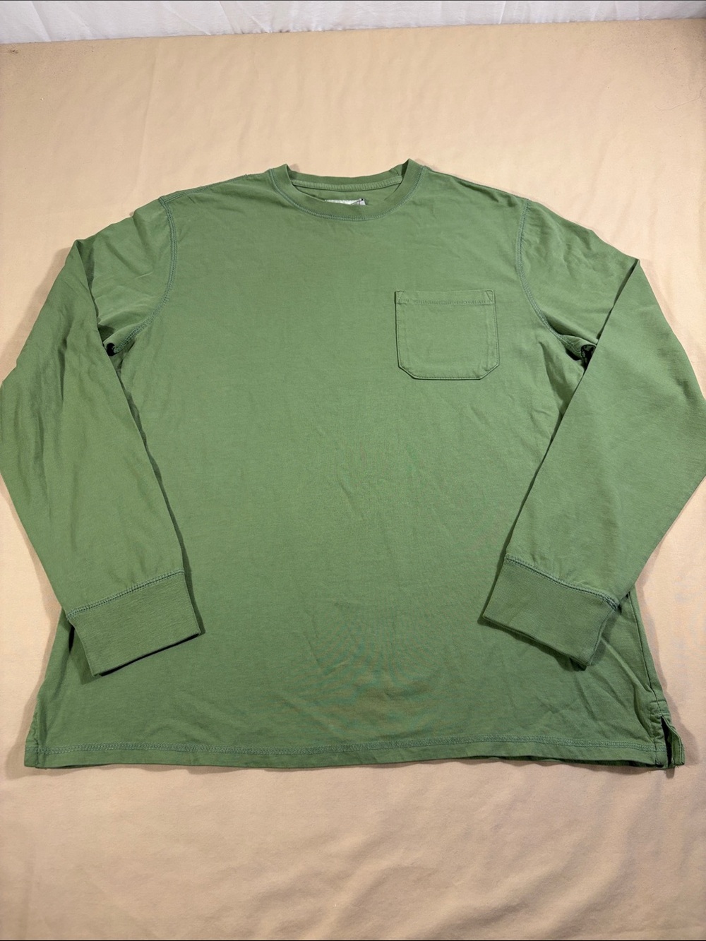 Goodfellow & Co Mens Large Olive Green Long Sleeve Crewneck Pocket T-Shirt NWT